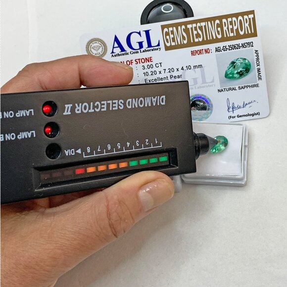 Elegant Green Teardrop Gemstone Pendant - Picture 4 of 13